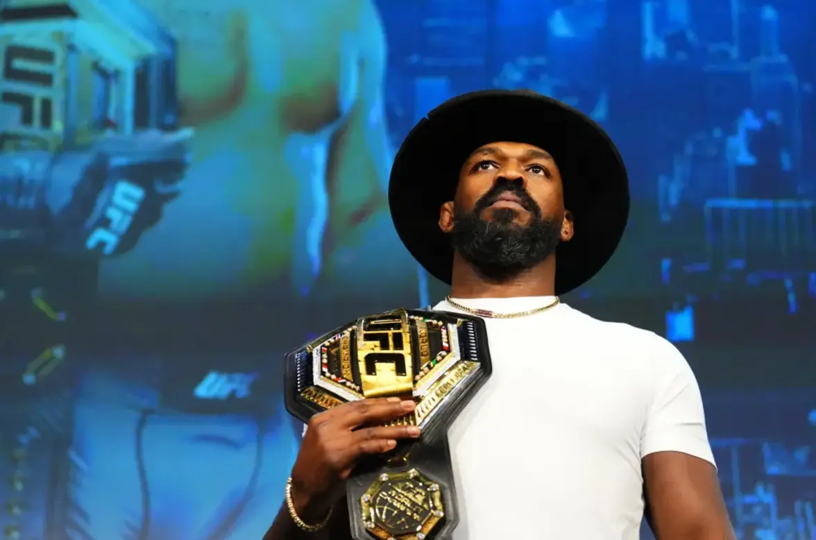 “It was hard to see him so old” Jon Jones Reflected On the Mike Tyson vs Jake Paul Fight Jon Jones during a press conference
