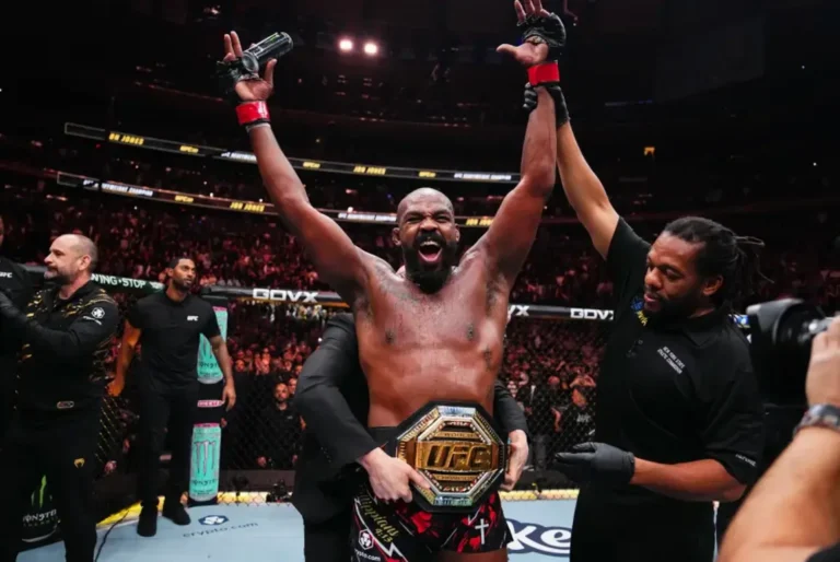 Jon Jones after winning the fight