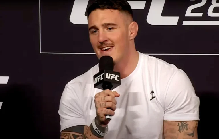 Tom Aspinall during press conference