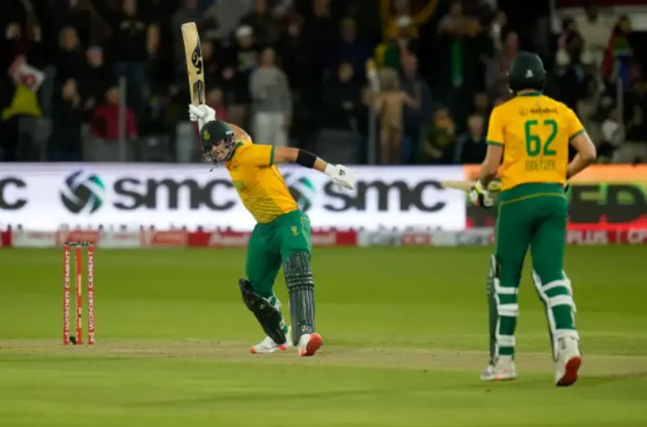 South Africa vs India, 2nd T20I: Match Results| Scorecard| Award Winners| Stats| POTM Tristan Stubbs and Gerald Coetzee celebrating after winning the match