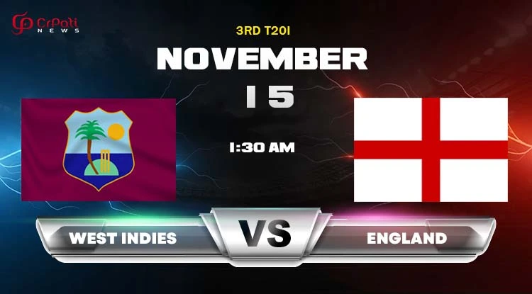 West Indies vs England 3rd T20I Match
