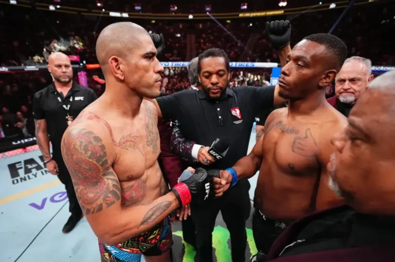 Alex Pereira and Jamahal Hill at UFC 300