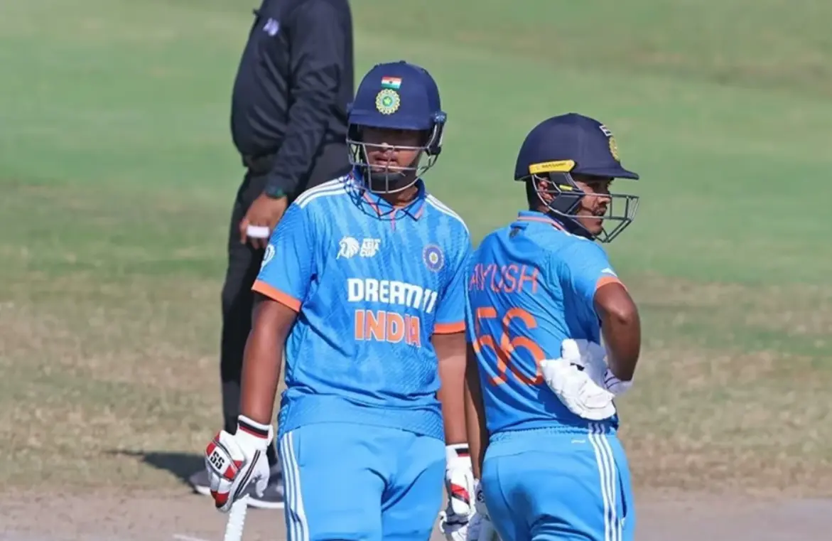 India vs Sri Lanka, Asia Cup U-19 Semi-Final: Match Results| Scorecard| Award Winners| Stats| POTM Vaibhav Suryavanshi and Ayush Mhatre during a match