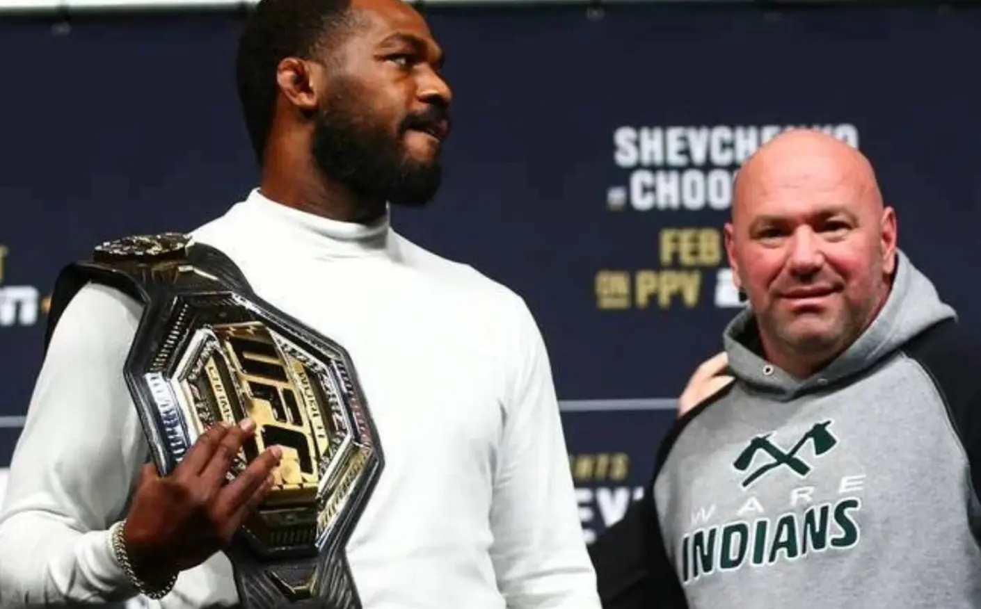 “Absolutely NOT true” Dana White Shuts Down Jon Jones Next Fight Rumors Jon Jones with Dana White during press conference