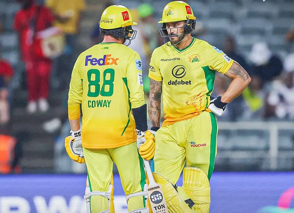 SA20, Match 26th, 2025: JSK vs PR: Match Highlights| Scorecard| Award Winners| POTM Faf du Plessis and Devon Conway during SA20 match