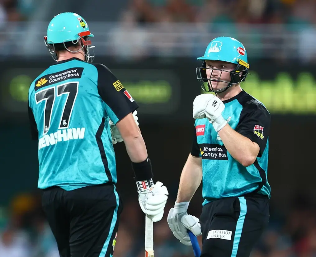 THU vs HEA, 25th Match BBL(2024-25): Match Results| Scorecard| Award Winners| Stats Renshaw and Max Bryant during a BBL match