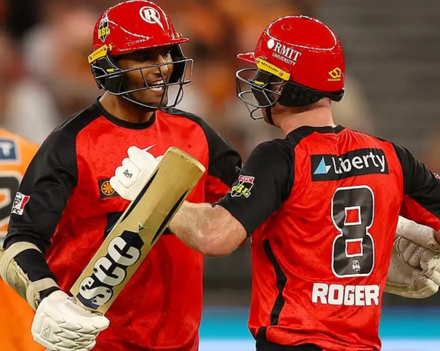 REN vs SCO, 26th Match BBL(2024-25): Match Results| Scorecard| Award Winners| Stats Tom Rogers and Gurinder Sandhu during a match