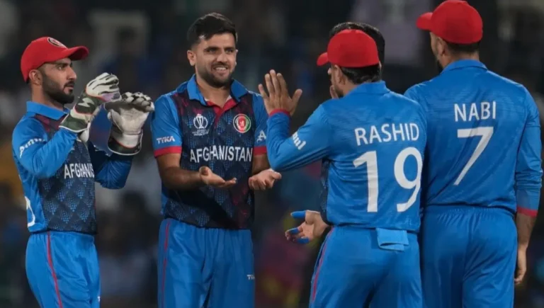 Afghanistan players celebrating after a wicket