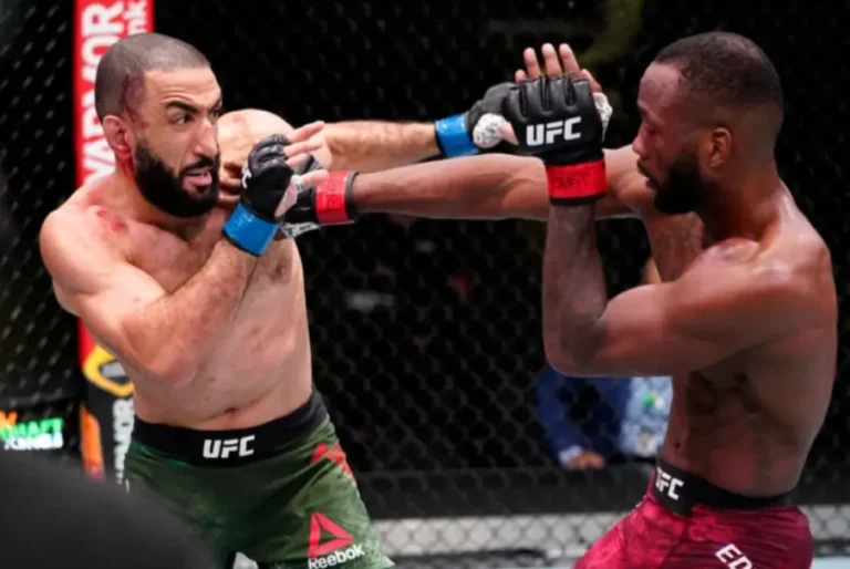 Belal Muhammad and Leon Edwards during their fight