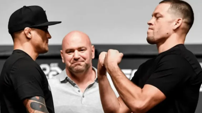 Nate Diaz and Dustin Poirier face off