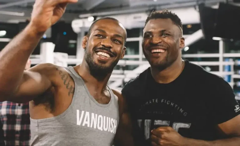 Jon Jones and Francis Ngannou during training