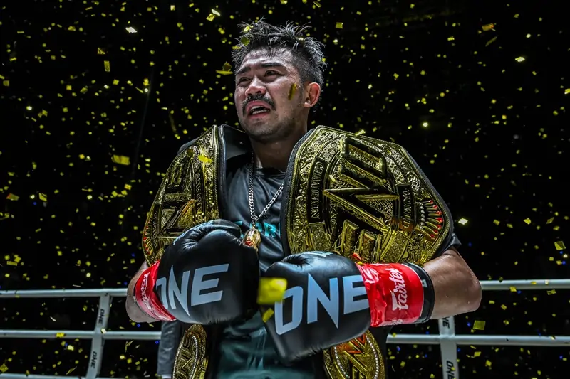Prajanchai PK Saenchai after winning the second belt
