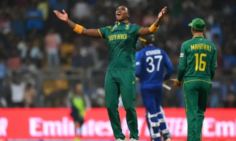 Lungi Ngidi after taking a wicket