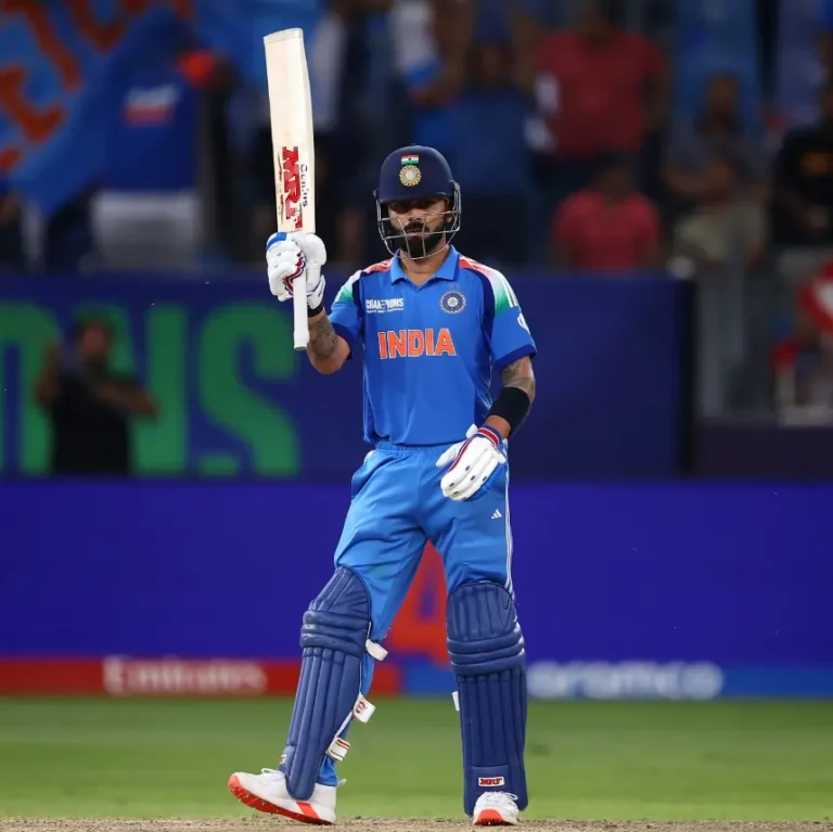 Virat Kohli after scoring his fifty during a match