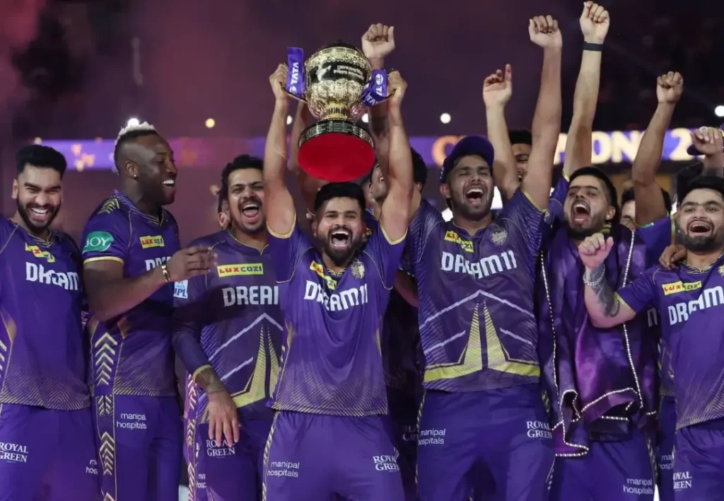 KKR team players after winning the IPL trophy