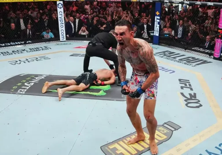 Max Holloway after knocking out Justin Gaethje