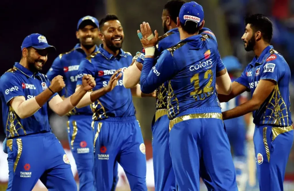 Mumbai Indians players during a match