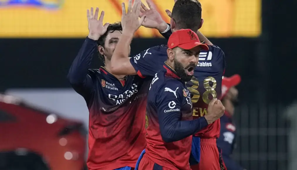 IPL 2025, Match 8th, CSK vs RCB: Match Results| Award Winners| Captains’ Corner| POTM Virat Kohli and RCB players during a match