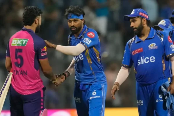 IPL 2025, Match 50th, RR vs MI: Weather Prediction And Pitch Report Hardik Pandya and Riyan Parag during an IPL match