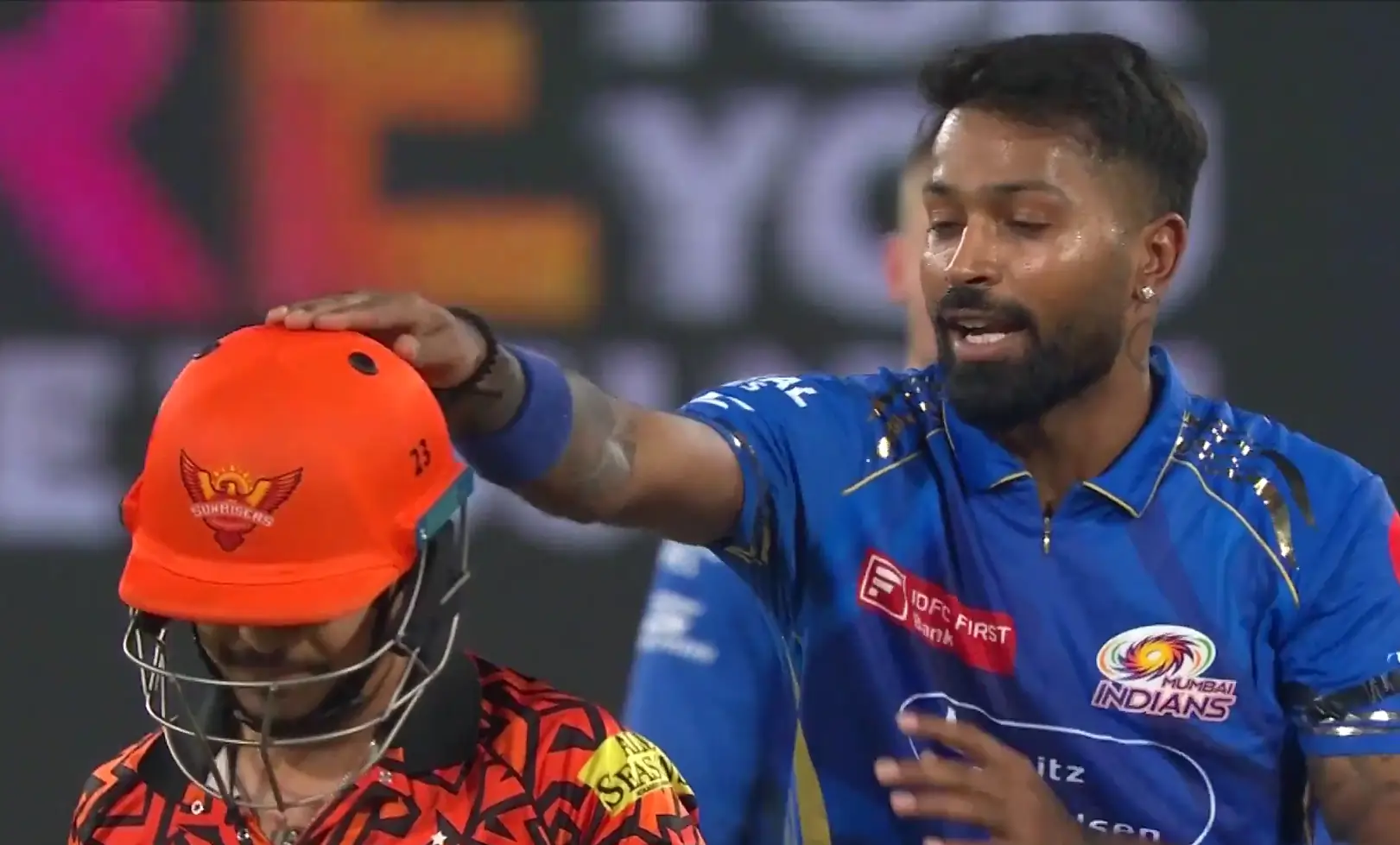 Hardik Pandya and Ishan Kishan during an IPL match