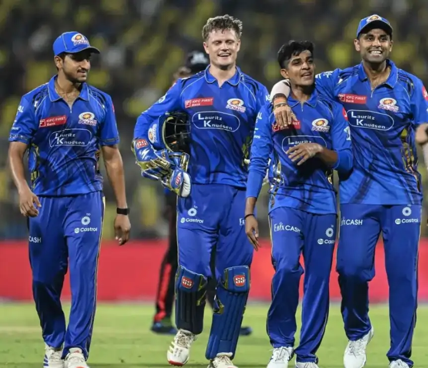 Mumbai Indians team players during a match