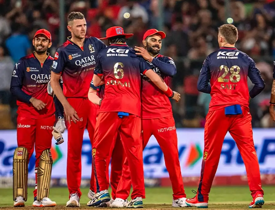 RCB players during an IPL match