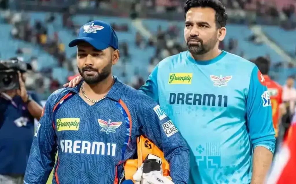 Rishabh Pant and Zaheer Khan during an IPL match