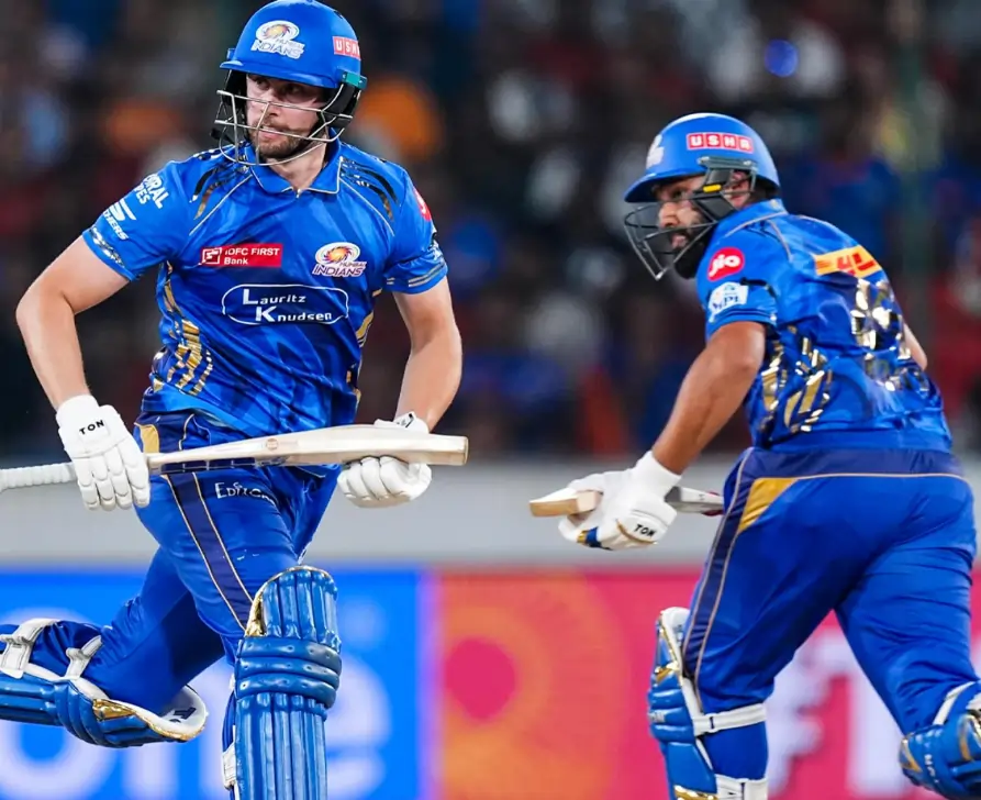 Will Jacks and Rohit Sharma during an IPL match