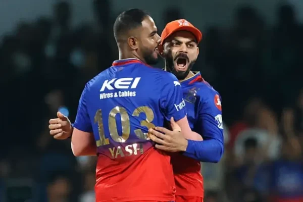 IPL 2025, Match 46th, DC vs RCB: Weather Prediction And Pitch Report Virat Kohli and Yash Dayal during an IPL match