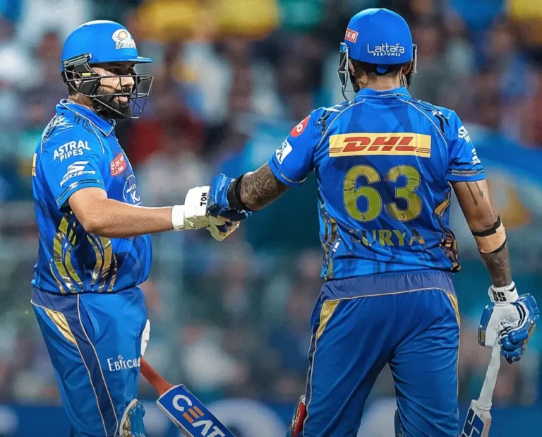 Rohit Sharma and Suryakumar Yadav during an IPL match