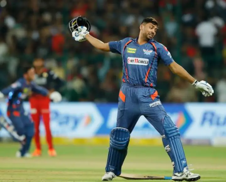 Avesh Khan celebrating an IPL match victory