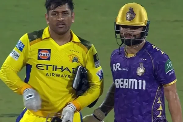 IPL 2025, Match 57th, KKR vs CSK: Weather Prediction And Pitch Report MS Dhoni and Rinku Singh during an IPL match
