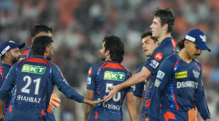 LSG team players during an IPL match