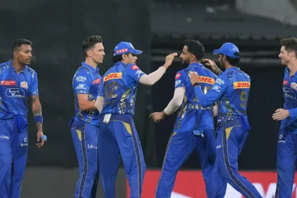 Mumbai Indians players during an IPL match