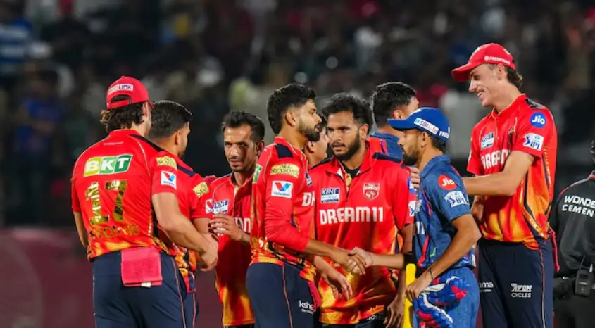 Punjab Kings players during a match