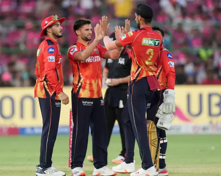 Punjab Kings Players during an IPL match