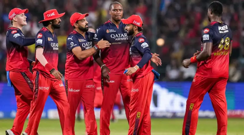 RCB players during an IPL match