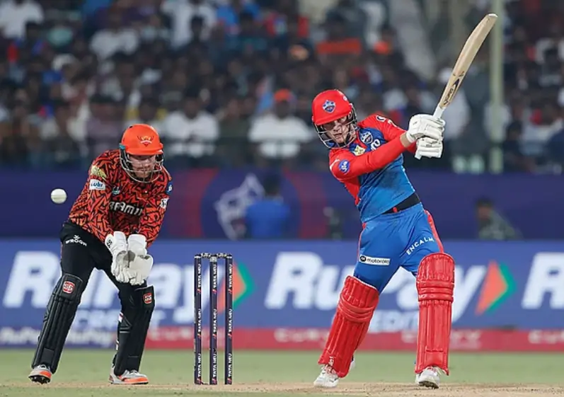Jake Fraser McGurk and and Heinrich Klaasen during an IPL match
