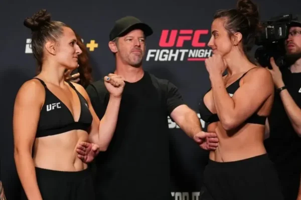 Erin Blanchfield and Maycee Barber during their face-off