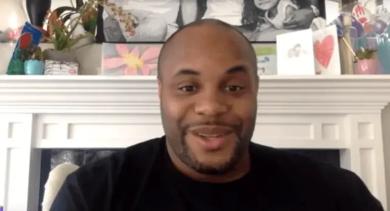 Daniel Cormier during his podcast