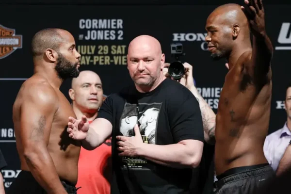 Daniel Cormier And Jon Jones Dissed Each Other On Social Media Jon Jones vs Daniel Cormier during weigh-ins