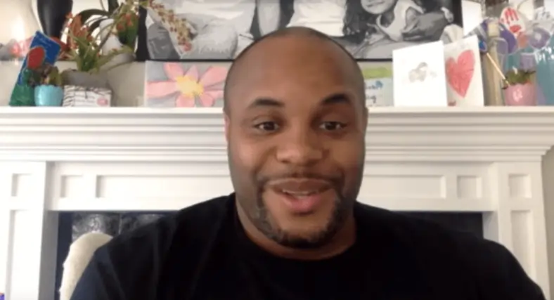 Daniel Cormier during his podcast