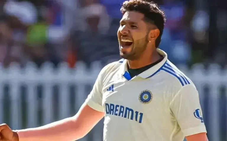 Harshit Rana during a test match