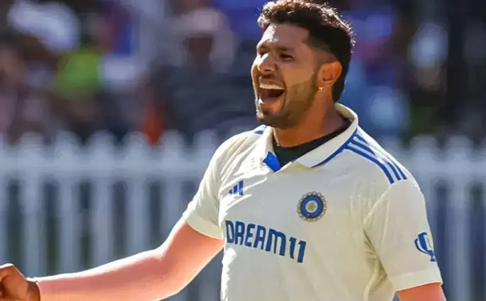 Harshit Rana during a test match