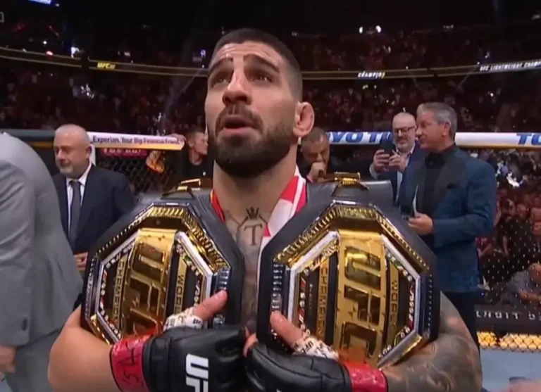 Ilia Topuria after winning lightweight belt