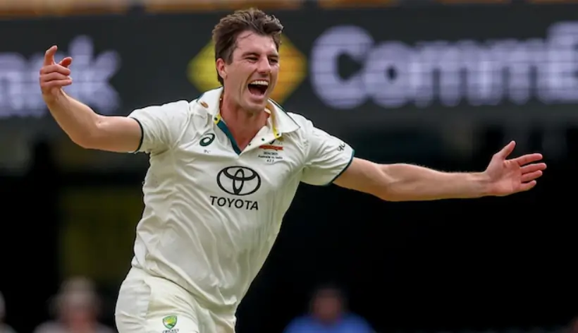 Pat Cummins during a test match