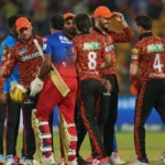 SRH and RCB players during an IPL match