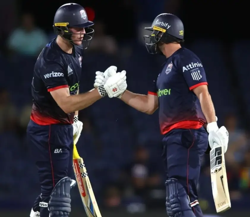Mitchell Owen and Andreas Gous during a match