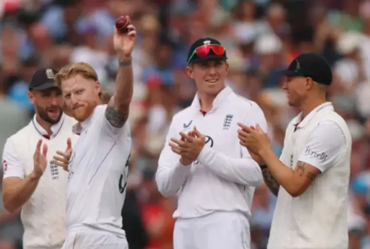 Ben Stokes after taking a fifer in a test match