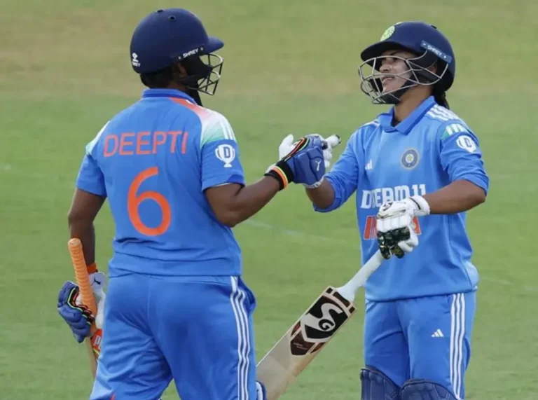 Deepti Sharma and Amanjot Kaur during a match